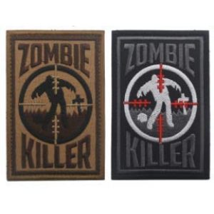 Tactical Embroidery Patch Airsoft Morale Patch 1 Sniper Zombie Killer Tactical Embroidery Patch Hook & Loop Morale Patch Military Patch for Clothing Accessory Backpack Armband (2pcs)