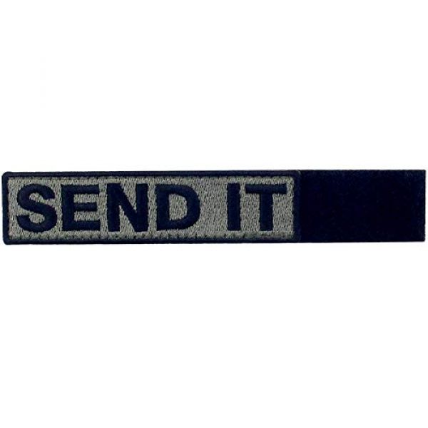 EmbTao Airsoft Morale Patch 5 Send It Embroidered Patch Tactical Morale Applique Fastener Hook & Loop Emblem, Olive & Black