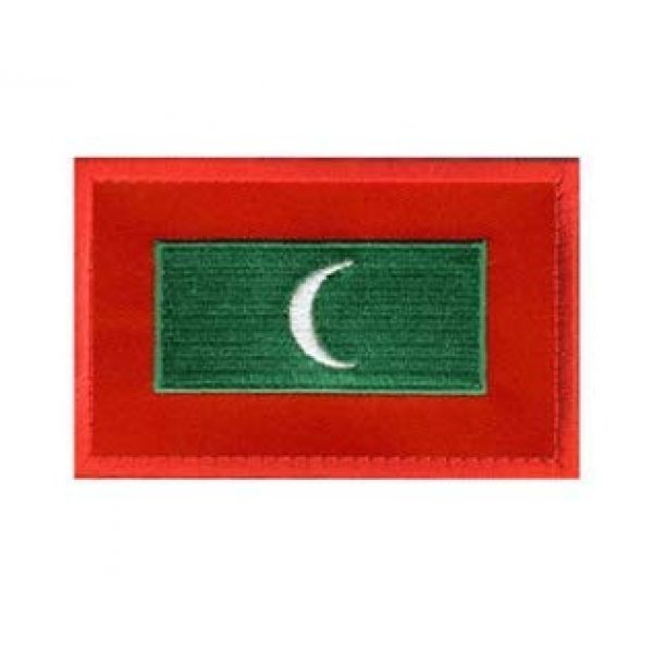 Tactical Embroidery Patch Airsoft Morale Patch 1 Maldives Flag Embroidery Patch Military Tactical Morale Patch Badges Emblem Applique Hook Patches for Clothes Backpack Accessories
