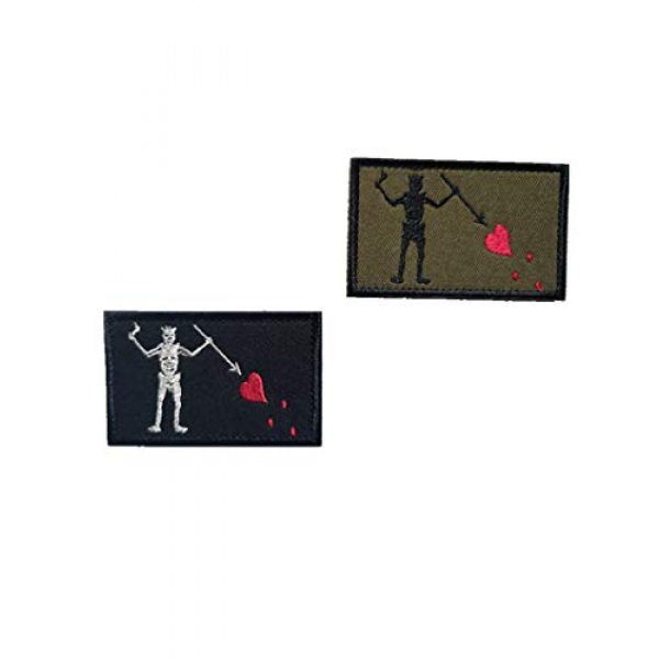 Embroidery Patch Airsoft Morale Patch 1 2 Pieces Jolly Roger Skull Blackbeard Pirate Flag Military Hook Loop Tactics Morale Embroidered Patch (color3)