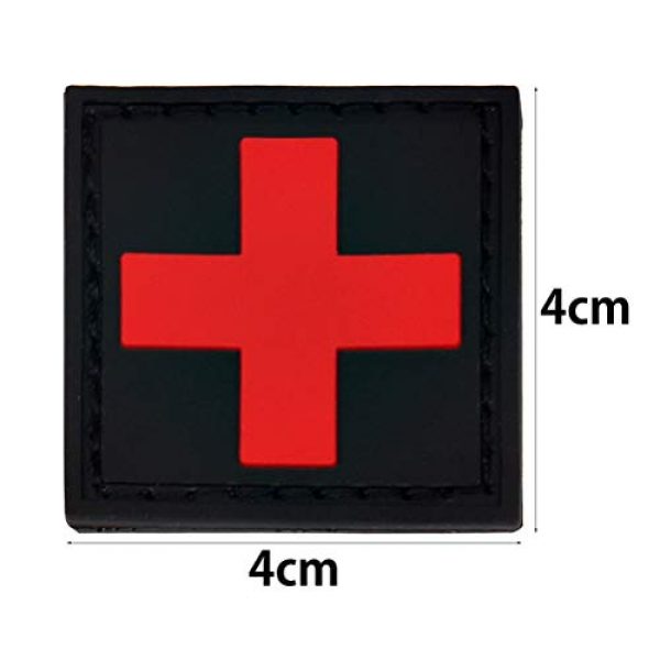 Pimoys Airsoft Morale Patch 2 6 Pieces Medic Cross Patch First Aid Morale Patches Tactical Medical Backpack Armband Insignia(Black-Red)