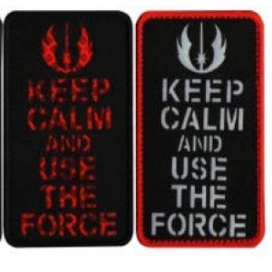 Tactical Embroidery Patch Airsoft Morale Patch 1 IR Keep Calm and Carry On Use Force Infrared Reflective Tactical Embroidery Patch Hook & Loop Morale Patch Military Patch for Clothing Accessory Backpack Armband (2pcs)