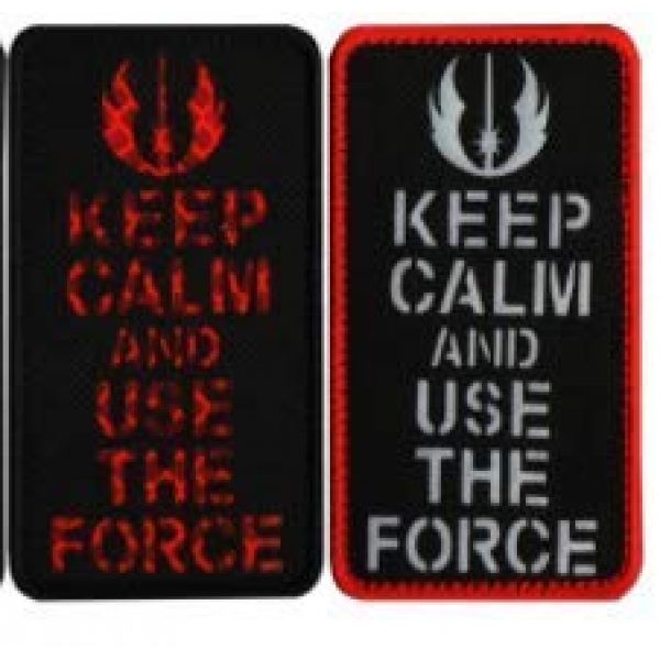 Tactical Embroidery Patch Airsoft Morale Patch 1 IR Keep Calm and Carry On Use Force Infrared Reflective Tactical Embroidery Patch Hook & Loop Morale Patch Military Patch for Clothing Accessory Backpack Armband (2pcs)