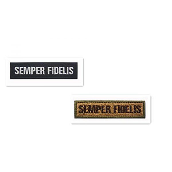 Embroidery Patch Airsoft Morale Patch 1 2 Pieces Semper Fidelis US Military Hook Loop Tactics Morale Embroidered Patch (color3)