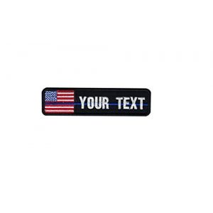 DREAM ARMY Airsoft Morale Patch 1 Custom Name Text Flag American USA Flag Color Blue Line Morale Patch Hook Backing (4x1 inch)
