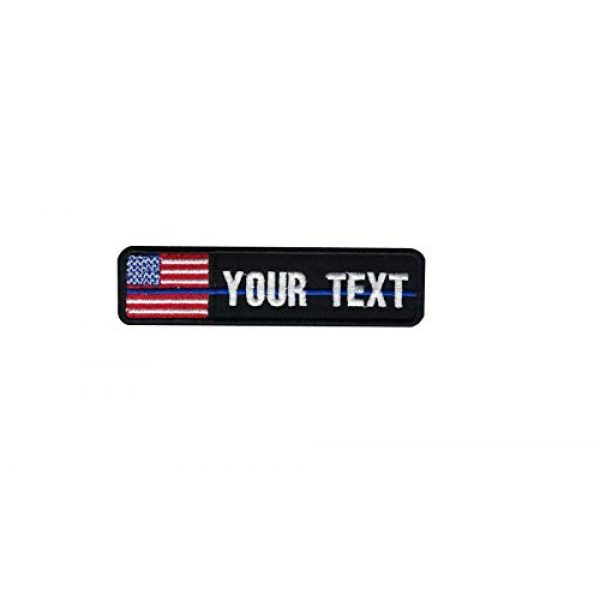 DREAM ARMY Airsoft Morale Patch 1 Custom Name Text Flag American USA Flag Color Blue Line Morale Patch Hook Backing (4x1 inch)