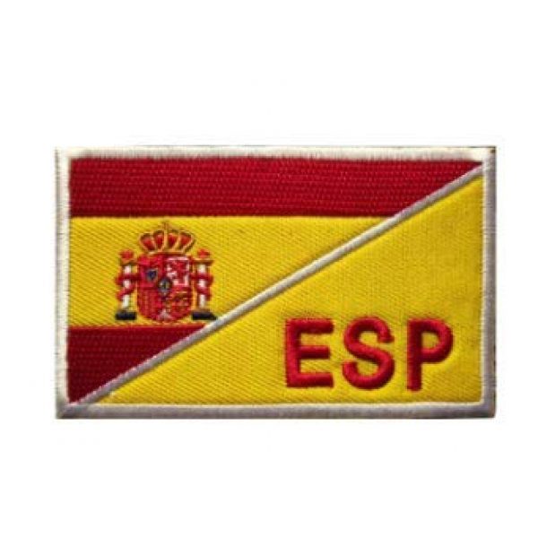 Tactical Embroidery Patch Airsoft Morale Patch 1 Spain Flag Embroidery Patch Military Tactical Morale Patch Badges Emblem Applique Hook Patches for Clothes Backpack Accessories