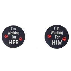 Tactical Embroidery Patch Airsoft Morale Patch 1 Service Dog I'm Working for Her/Him Embroidery Patch Military Tactical Morale Patch Badges Emblem Applique Hook Patches for Clothes Backpack Accessories
