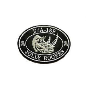Tactical Embroidery Patch Airsoft Morale Patch 1 VFA-103 Jolly Rogers Super Hornet Rhino F/A-18F CVW-7 Oceana Navy Tactical Embroidery Patch Hook & Loop Morale Patch Military Patch for Clothing Accessory Backpack Armband