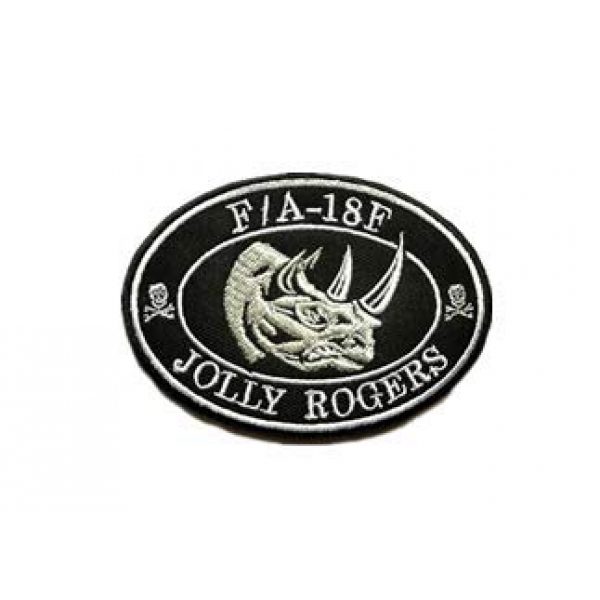 Tactical Embroidery Patch Airsoft Morale Patch 1 VFA-103 Jolly Rogers Super Hornet Rhino F/A-18F CVW-7 Oceana Navy Tactical Embroidery Patch Hook & Loop Morale Patch Military Patch for Clothing Accessory Backpack Armband