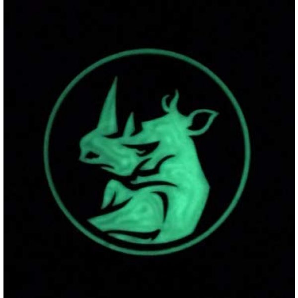 Tactical PVC Patch Airsoft Morale Patch 2 Rhino Head Military Patch 3D PVC Rubber Tactical Rubber Hook Patch PVC Patch (noctilucous)