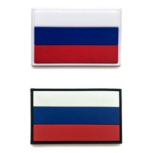 Tactical PVC Patch Airsoft Morale Patch 1 Russia Flag PVC Military Tactical Morale Patch Badges Emblem Applique Hook Patches for Clothes Backpack Accessories