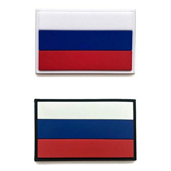 Tactical PVC Patch Airsoft Morale Patch 1 Russia Flag PVC Military Tactical Morale Patch Badges Emblem Applique Hook Patches for Clothes Backpack Accessories