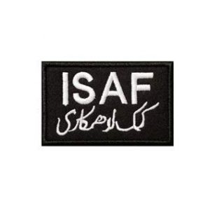 Tactical Embroidery Patch Airsoft Morale Patch 1 ISAF International Security Assistance Force Afghanistan Tactical Embroidery Patch Hook & Loop Morale Patch Military Patch for Clothing Accessory Backpack Armband (Black)