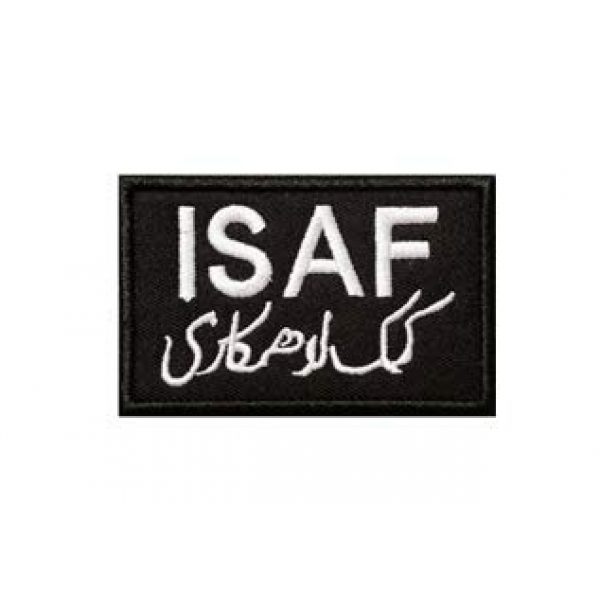Tactical Embroidery Patch Airsoft Morale Patch 1 ISAF International Security Assistance Force Afghanistan Tactical Embroidery Patch Hook & Loop Morale Patch Military Patch for Clothing Accessory Backpack Armband (Black)