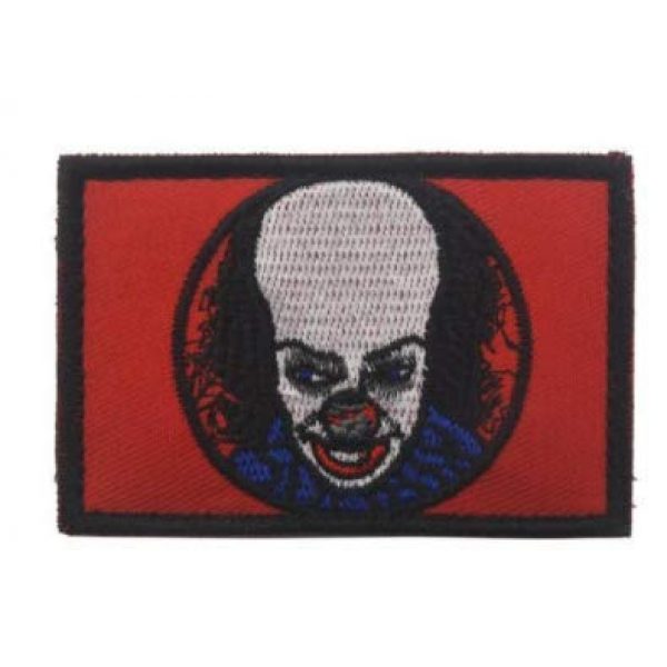 Tactical Embroidery Patch Airsoft Morale Patch 1 Pennywise Scary Clown Tactical Embroidery Patch Hook & Loop Morale Patch Military Patch for Clothing Accessory Backpack Armband (color1)