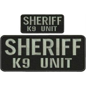 SFI Airsoft Morale Patch 1 Embroidered Hook on Back for Vest - USA Police Tactical Morale Custom Patch - Sheriff k9 Unit Embroidery Patches 4x10 and 2x5hook on Back Grey Letters