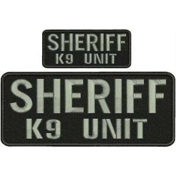 SFI Airsoft Morale Patch 1 Embroidered Hook on Back for Vest - USA Police Tactical Morale Custom Patch - Sheriff k9 Unit Embroidery Patches 4x10 and 2x5hook on Back Grey Letters