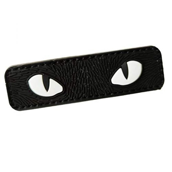 Minason Airsoft Morale Patch 1 Funny Cartoon Cat Owl Black Eyes Morale Tactical Patch PVC Applique Attachment Fastener Hook & Loop on Tactical Hat Bags Jackets and Gear (Color 1)