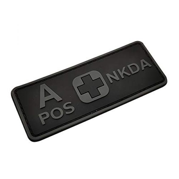 ODSP Airsoft Morale Patch 3 Tactical Blood Type A+ Positive POS PVC Rubber Patch, DIY Emblem Military Medic Morale Patches Medical Armband Badges, Hook-Fastener Backing, 3.94 x 1.57 Inch, Bundle 4 Pieces