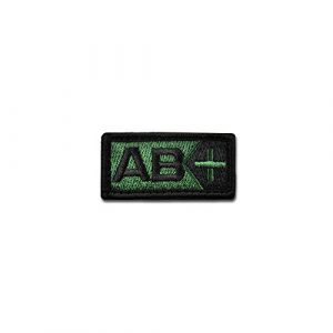 BASTION Airsoft Morale Patch 1 BASTION Morale Patches (Blood Type AB Pos, ODG) | 3D Embroidered Patches with Hook & Loop Fastener Backing | Well-Made Clean Stitching | Military Patches for Tactical Bag, Hats & Vest