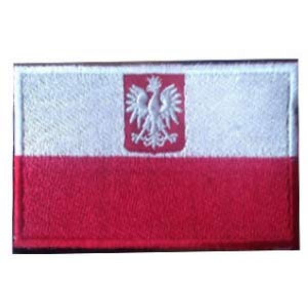 Tactical Embroidery Patch Airsoft Morale Patch 1 Poland Flag Tactical Embroidery Patch Hook & Loop Morale Patch Military Patch for Clothing Accessory Backpack Armband (red)