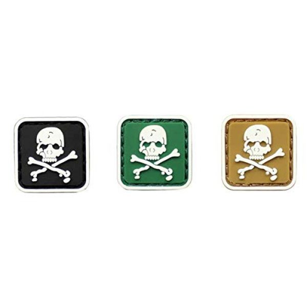 Tactical PVC Patch Airsoft Morale Patch 1 3pcs Mini Size Skull & Crossbones Glowing in Dark PVC Military Tactical Morale Patch Badges Emblem Applique Hook Patches for Clothes Backpack Accessories