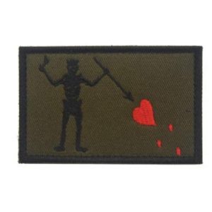 Tactical Embroidery Patch Airsoft Morale Patch 1 Navy Seal Team Flag Blackbeard Pirate Edward Tactical Embroidery Patch Hook & Loop Morale Patch Military Patch for Clothing Accessory Backpack Armband (Green)