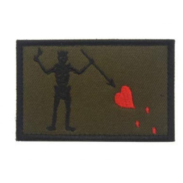 Tactical Embroidery Patch Airsoft Morale Patch 1 Navy Seal Team Flag Blackbeard Pirate Edward Tactical Embroidery Patch Hook & Loop Morale Patch Military Patch for Clothing Accessory Backpack Armband (Green)