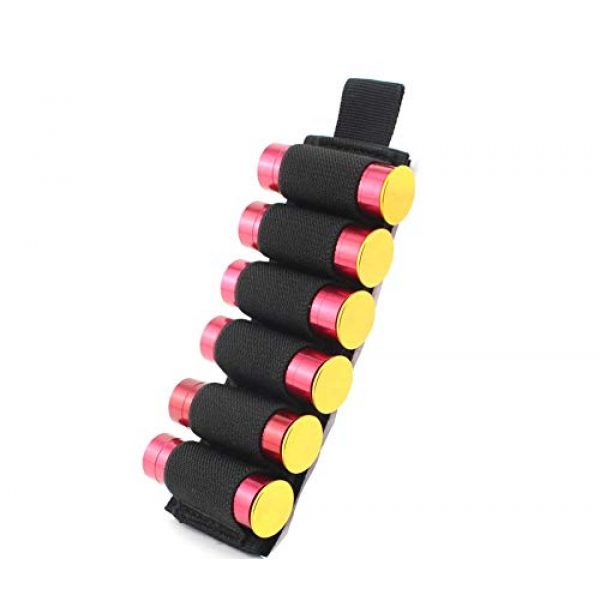 No/branded Tactical Pouch 1 Molle Tactical 6 Round Shotgun Shell Holder Nylon Shotgun Ammo Carrier Ammunition Pistol Bullet Reload Holder with Adhesive Backing Sticker