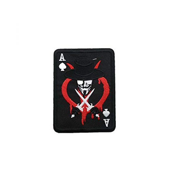 Aysekone Airsoft Morale Patch 2 Aysekone 4 Pack Embroidery Badges Card Poker Ace of Spades Patches Army Combat Tactical Military Morale Badge Hooks and Loop Band Badges