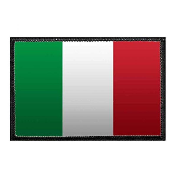P PULLPATCH Airsoft Morale Patch 1 Italy Flag - Color | Hook and Loop Attach for Hats, Jeans, Vest, Coat | 2x3 in | by Pull Patch