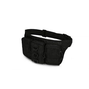 Jipemtra Tactical Pouch 1 Jipemtra Tactical Pouch Waist Pack Fanny Pack Military Hip Belt Bag Fanny Packs Water Resistant Waist Bag Pouch Molle with Detachable Water Bottle Holder (Black #2)
