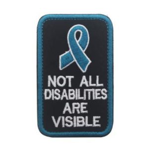 Tactical Embroidery Patch Airsoft Morale Patch 1 Service Dog Not All Disabilities are Visible Tactical Embroidery Patch Hook & Loop Morale Patch Military Patch for Clothing Accessory Backpack Armband (Blue)