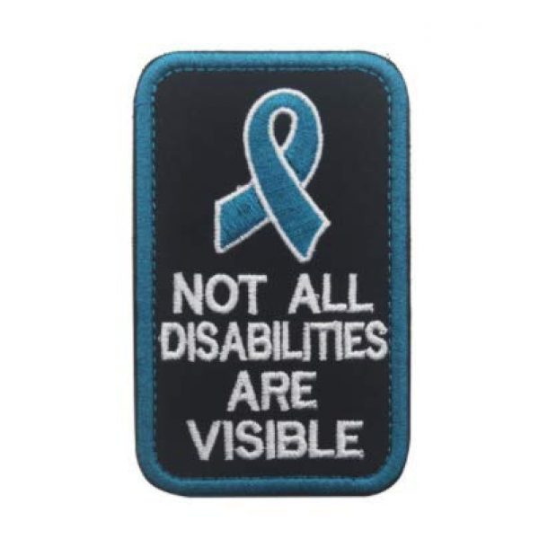 Tactical Embroidery Patch Airsoft Morale Patch 1 Service Dog Not All Disabilities are Visible Tactical Embroidery Patch Hook & Loop Morale Patch Military Patch for Clothing Accessory Backpack Armband (Blue)