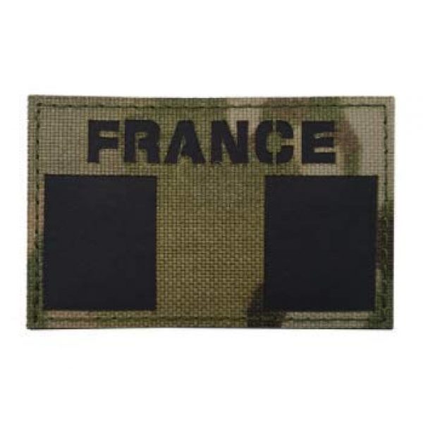 Tactical Embroidery Patch Airsoft Morale Patch 5 IR France Flag Infrared Reflective Tactical Embroidery Patch Hook & Loop Morale Patch Military Patch for Clothing Accessory Backpack Armband (4pcs)