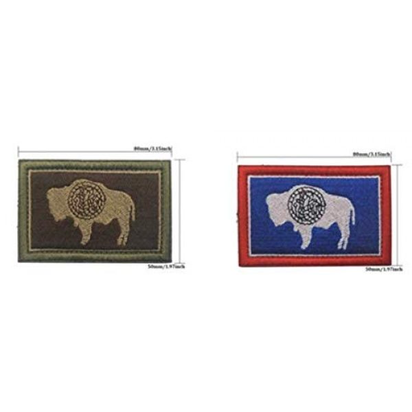 Tactical Embroidery Patch Airsoft Morale Patch 1 America Wyoming State Flag Tactical Embroidery Patch Hook & Loop Morale Patch Military Patch for Clothing Accessory Backpack Armband (2pcs)