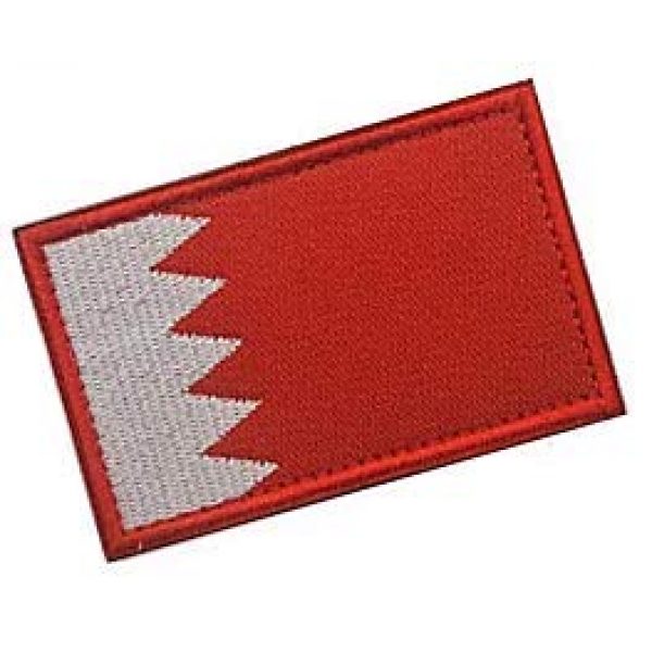 Embroidery Patch Airsoft Morale Patch 2 Bahrain Flag Patch Military Hook Loop Tactics Morale Embroidered Patch
