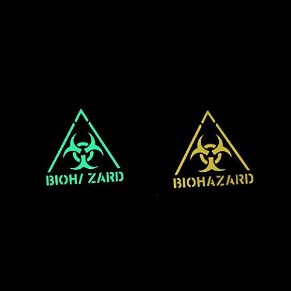 ODSP Airsoft Morale Patch 7 2 Pack Glow Dark Biohazard Patch Zombie Outbreak Response Team Resident Evil Danger Radiation Military Morale Tactical Patches Badges Appliques with Hook and Loop Fastener Backing