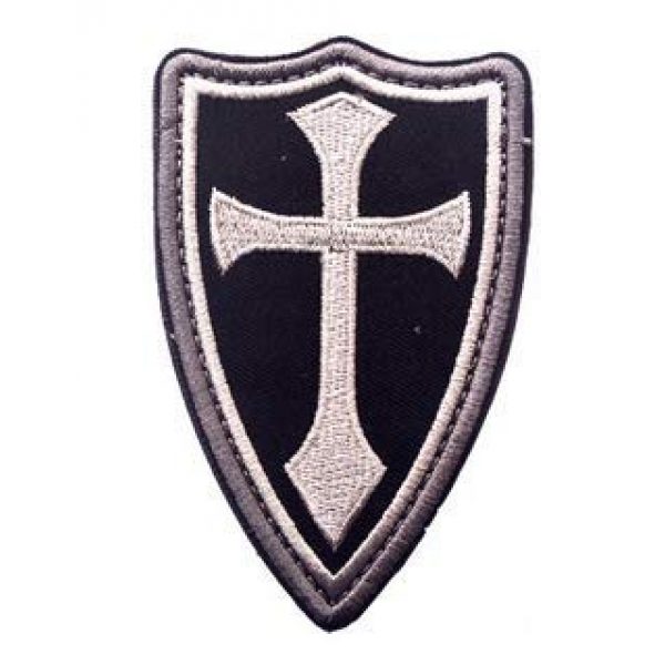 Tactical Embroidery Patch Airsoft Morale Patch 1 Cross Crusader Shield Navy Seal Devgru Tactical Embroidery Patch Hook & Loop Morale Patch Military Patch for Clothing Accessory Backpack Armband (color1)