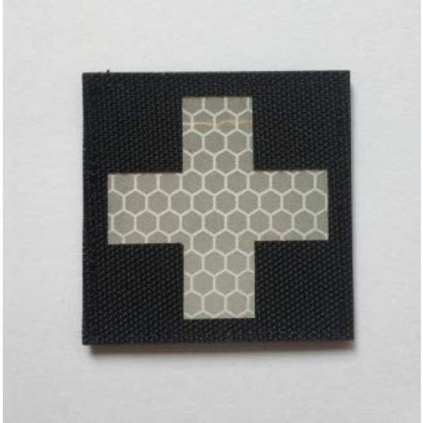 Tactical Embroidery Patch Airsoft Morale Patch 1 Reflective Medic First Aid Red Cross Paramedic IR Tactical Embroidery Patch Hook & Loop Morale Patch Military Patch for Clothing Accessory Backpack Armband (color4)