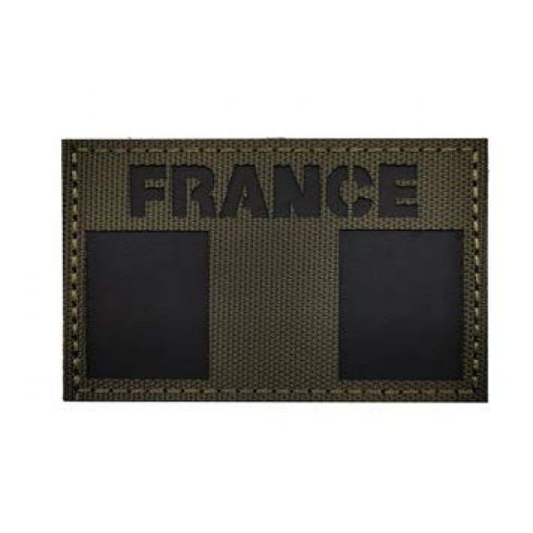 Tactical Embroidery Patch Airsoft Morale Patch 4 IR France Flag Infrared Reflective Tactical Embroidery Patch Hook & Loop Morale Patch Military Patch for Clothing Accessory Backpack Armband (4pcs)