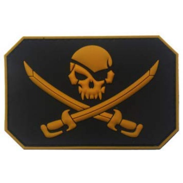 Tactical PVC Patch Airsoft Morale Patch 1 Pirate Jack Rackham Skull PVC Military Tactical Morale Patch Badges Emblem Applique Hook Patches for Clothes Backpack Accessories