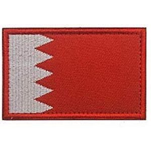 Embroidery Patch Airsoft Morale Patch 1 Bahrain Flag Patch Military Hook Loop Tactics Morale Embroidered Patch