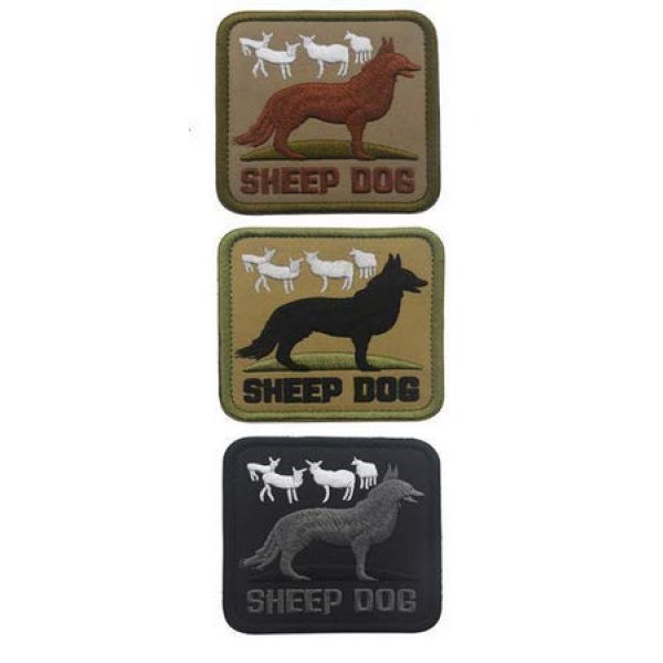 Tactical Embroidery Patch Airsoft Morale Patch 1 Sheep Dog Tactical Embroidery Patch Hook & Loop Morale Patch Military Patch for Clothing Accessory Backpack Armband (3pcs)