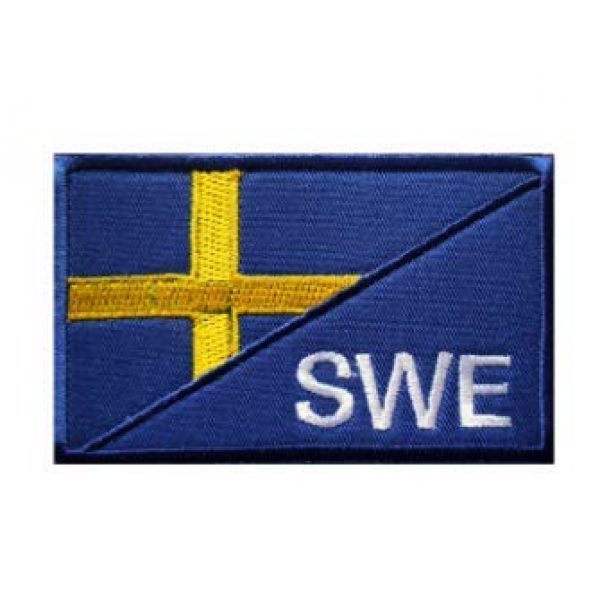 Tactical Embroidery Patch Airsoft Morale Patch 1 Sweden Flag Embroidery Patch Military Tactical Morale Patch Badges Emblem Applique Hook Patches for Clothes Backpack Accessories