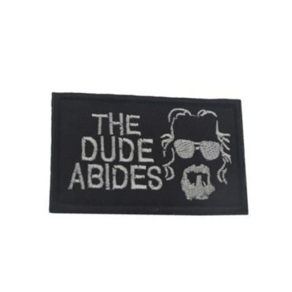 Tactical Embroidery Patch Airsoft Morale Patch 3 The Dude Abides Tactical Embroidery Patch Hook & Loop Morale Patch Military Patch for Clothing Accessory Backpack Armband (2pcs)