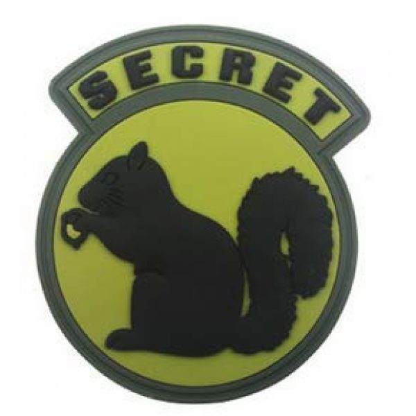 Tactical PVC Patch Airsoft Morale Patch 5 Secret Squirrel Morale Military Patch 3D PVC Rubber Tactical Rubber Hook Patch (4pcs)
