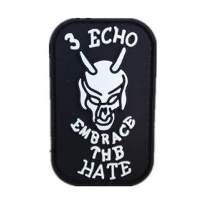 Tactical PVC Patch Airsoft Morale Patch 1 Echo Embrace The Hate PVC Military Tactical Morale Patch Badges Emblem Applique Hook Patches for Clothes Backpack Accessories