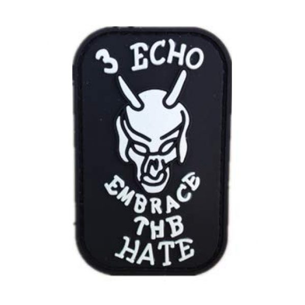 Tactical PVC Patch Airsoft Morale Patch 1 Echo Embrace The Hate PVC Military Tactical Morale Patch Badges Emblem Applique Hook Patches for Clothes Backpack Accessories
